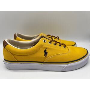 Polo Ralph Lauren Men’s Keaton-Pony Lace Up Canvas Sneaker Mustard 10.5 NEW.